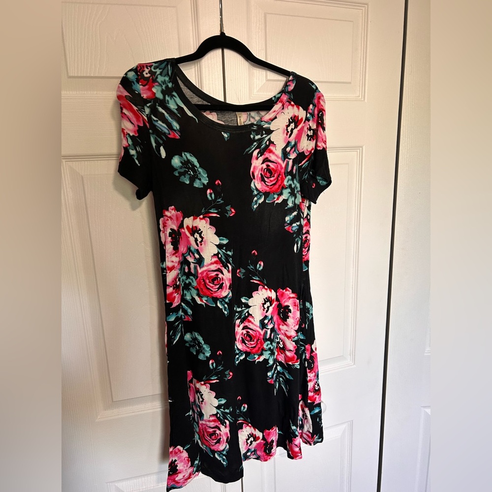 Floral Black Dress